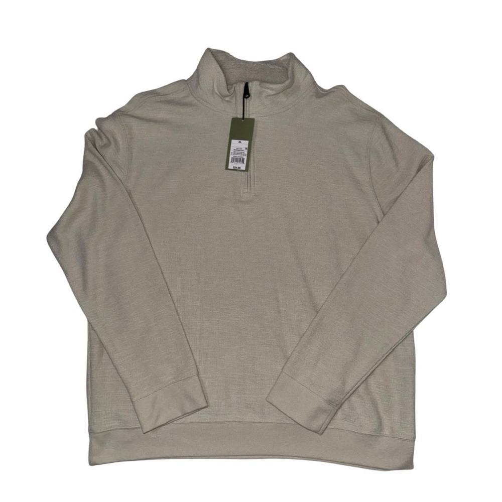 NWT Goodfellow Beige Quarter Zip - XL